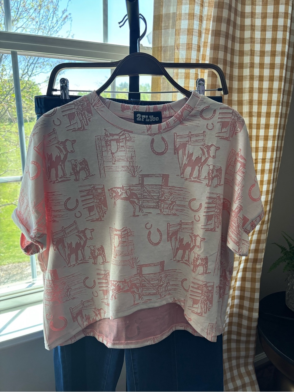 Rodeo Girl Pink Burnout Graphic Tee NWT